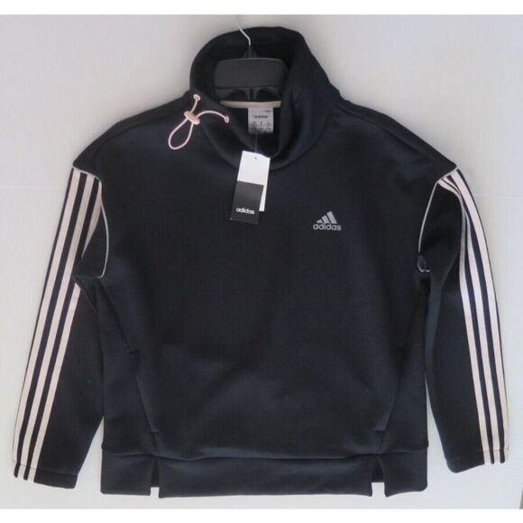 adidas GL2196 Women's Sz S Black/Light Pink Intuitive Warmth Sweatshirt - Picture 4 of 6
